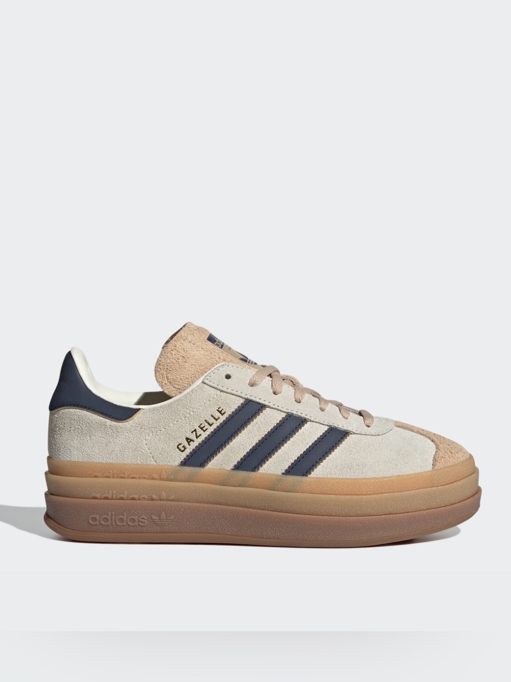 Adidas Gazelle Bold JQ5126 Women’s 7 Cream Night Indigo Gum Platform Sneakers